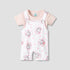 Disney Round Neck Short Sleeves T-shirt and Dungaree Set with Marie Print