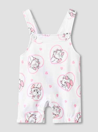 Disney Round Neck Short Sleeves T-shirt and Dungaree Set with Marie Print-baby-girls-clothing-setsandcoords-image-3