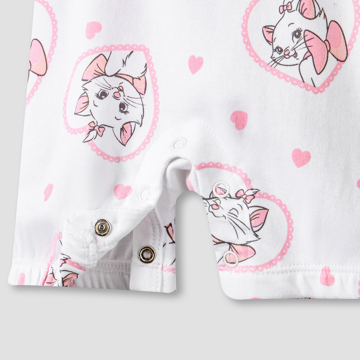 Disney Round Neck Short Sleeves T-shirt and Dungaree Set with Marie Print