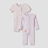 Set of 2 Juniors Cotton Sleepsuit and Romper with Assorted Print - Pink / 12-18 mths
