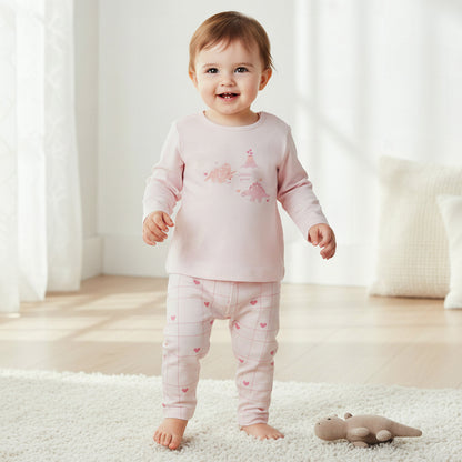 Pack of 2 Juniors Cotton Round Neck Pyjama Set with Fun Print