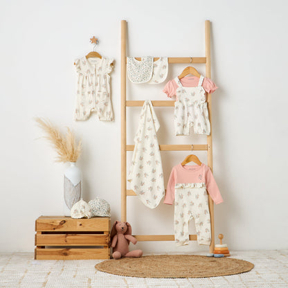 Juniors All-Over Floral Print Dungaree and T-shirt Set
