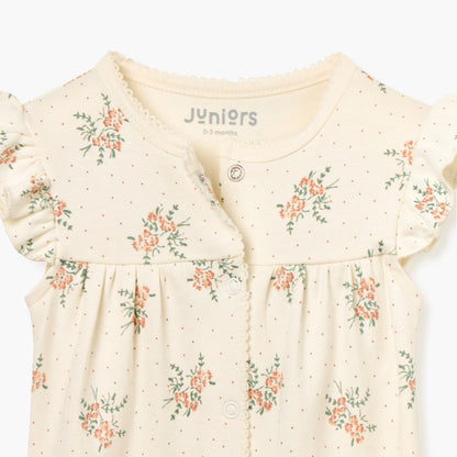 Juniors All-Over Floral Print Sleeveless Romper