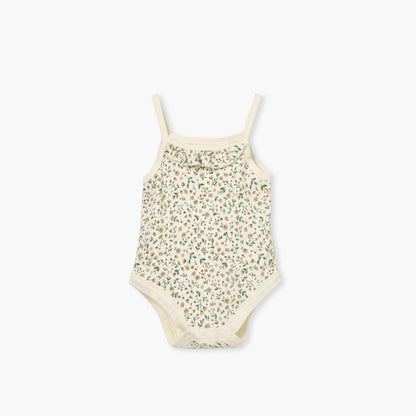 Juniors Floral Print Sleeveless Bodysuit with Snap Button Closure - Set of 2