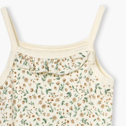 Juniors Floral Print Sleeveless Bodysuit with Snap Button Closure - Set of 2