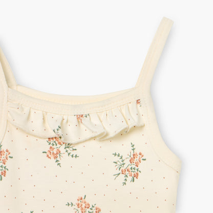Juniors Floral Print Sleeveless Bodysuit with Snap Button Closure - Set of 2