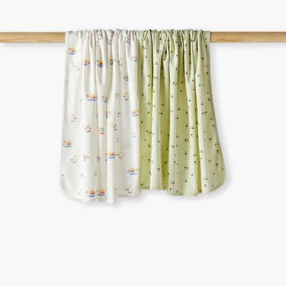 Juniors Assorted 2-Piece Receiving Blanket Set - 70x70 cm - Multicolour / 0-6 mths