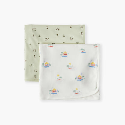 Juniors Assorted 2-Piece Receiving Blanket Set - 70x70 cm