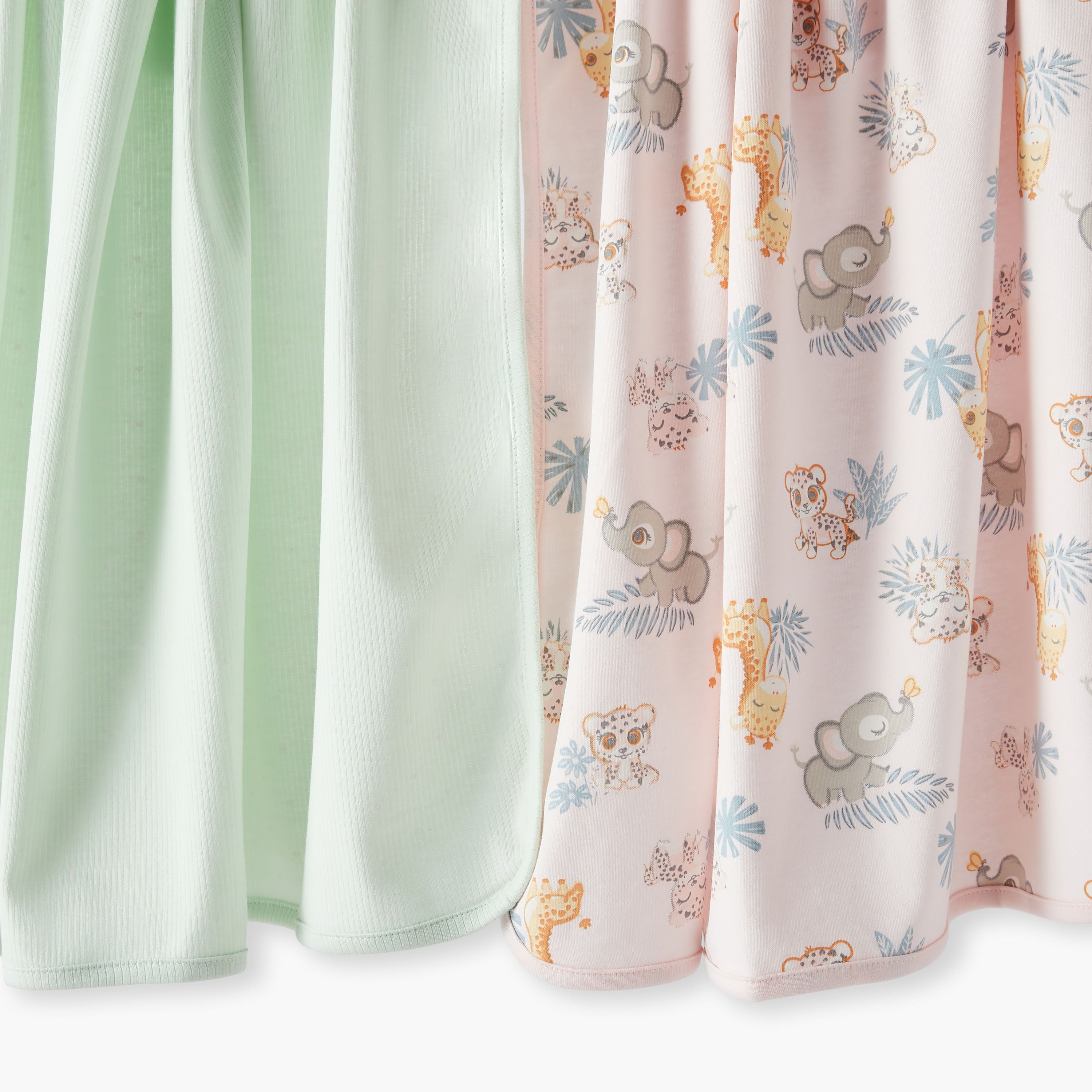 Juniors Assorted 2-Piece Receiving Blanket Set - 70x70 cm