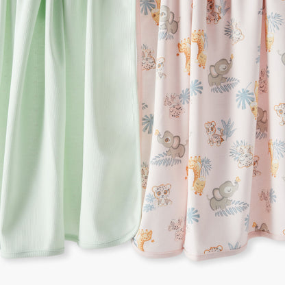 Juniors Assorted 2-Piece Receiving Blanket Set - 70x70 cm