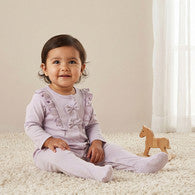 Juniors Polka Dot Print Sleepsuit with Ruffle and Long Sleeves-undefined-image-1