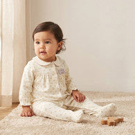 Juniors Floral Print Collared Sleepsuit with Long Sleeves-undefined-image-1