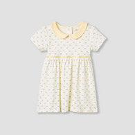 Juniors Floral Print Collared Dress with Short Sleeves-undefined-image-1