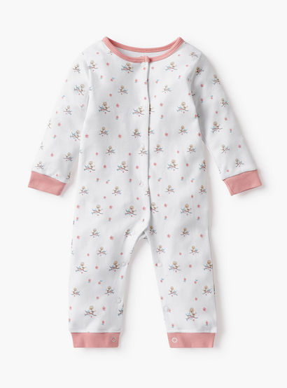 Juniors Printed Sleepsuit with Bib and Receiving Blanket-baby-girls-clothing-setsandcoords-image-2