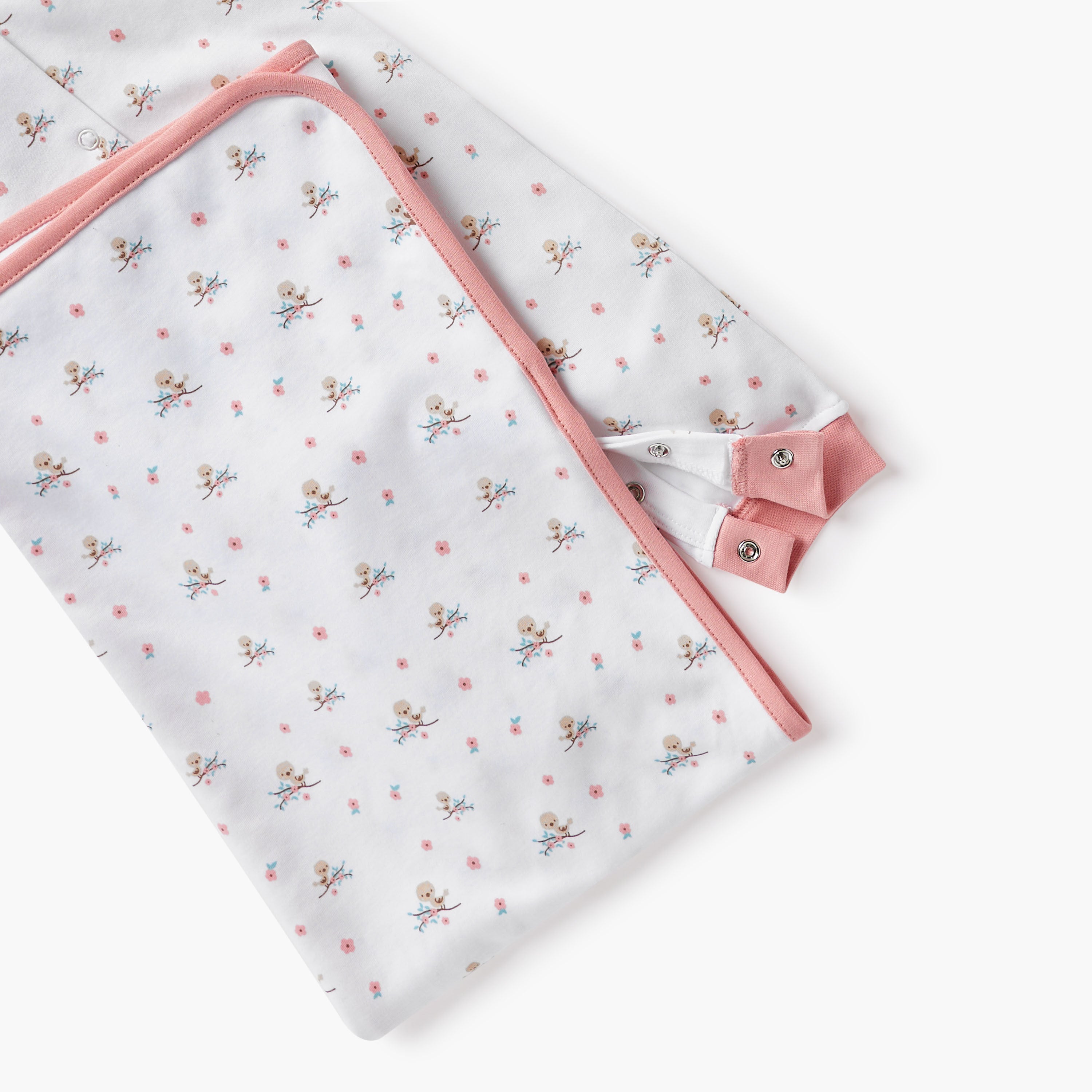 Juniors Printed Sleepsuit with Bib and Receiving Blanket