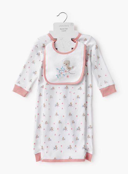 Juniors Printed Sleepsuit with Bib and Receiving Blanket-baby-girls-clothing-setsandcoords-image-7