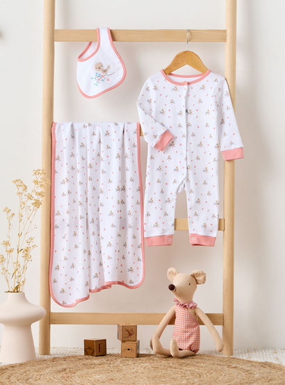 Juniors Printed Sleepsuit with Bib and Receiving Blanket-baby-girls-clothing-setsandcoords-image-8