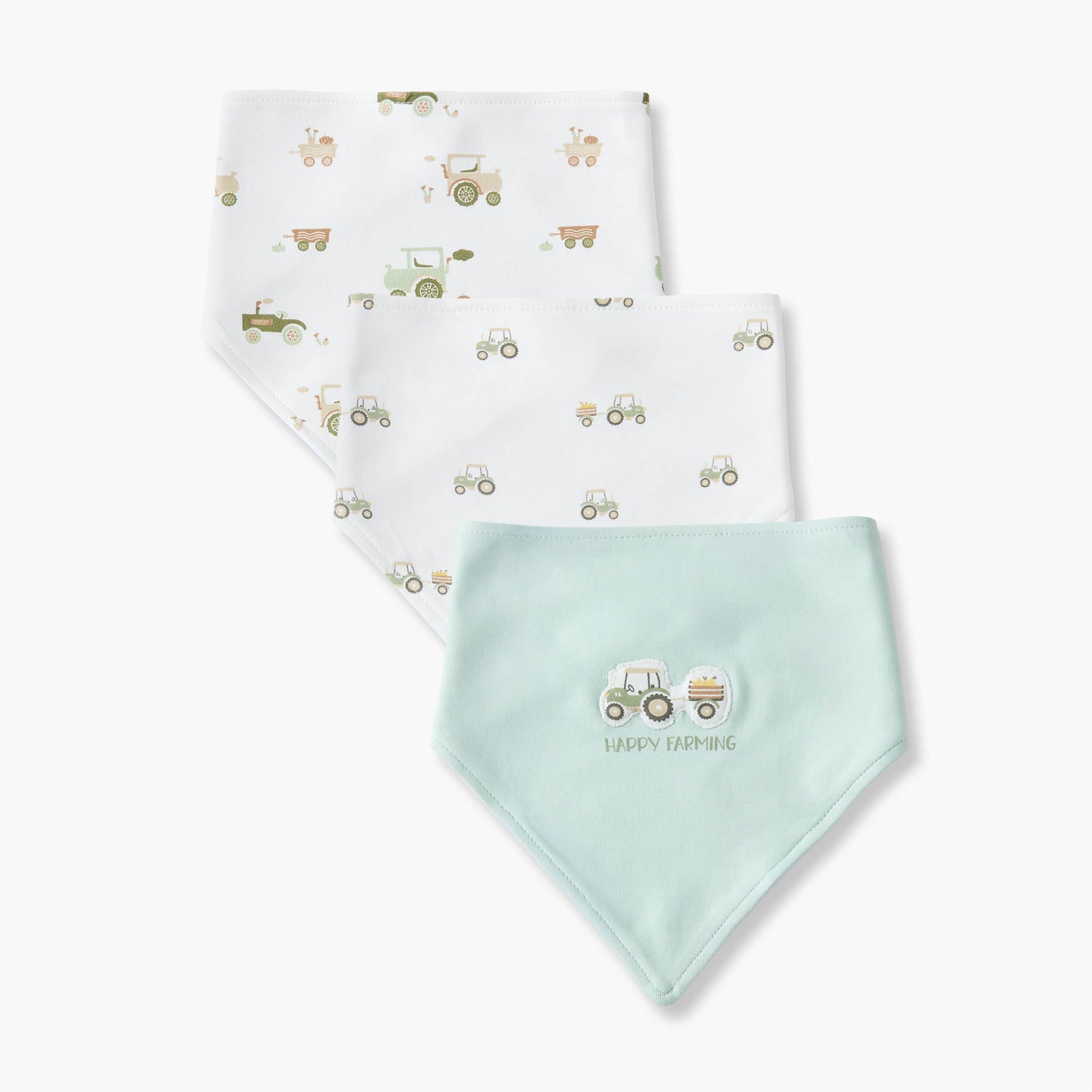 Pack of 3 Juniors Baby Bib with Tractor Print - Multicolour