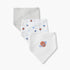 Pack of 3 Juniors Baby Bib with Space Print - Multicolour