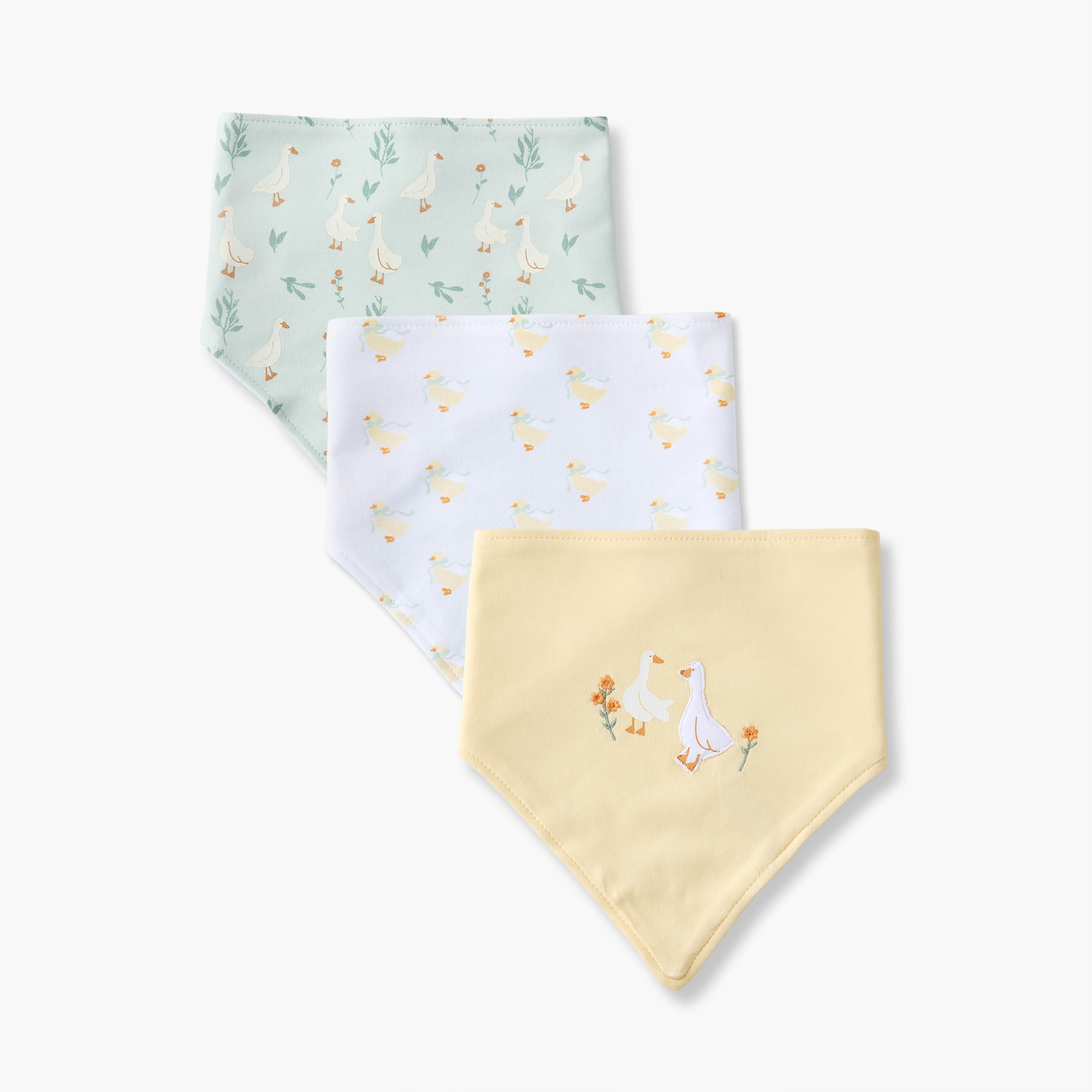 Pack of 3 Juniors Baby Bib with Duck Print - Multicolour