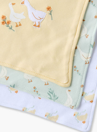 Pack of 3 Juniors Baby Bib with Duck Print-baby-feeding-bibs-image-6