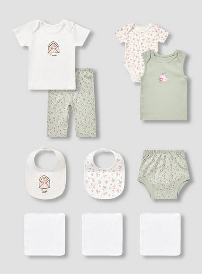 Set of 14 Juniors Clothing Gift Set with Floral Print-baby-girls-clothing-setsandcoords-image-2