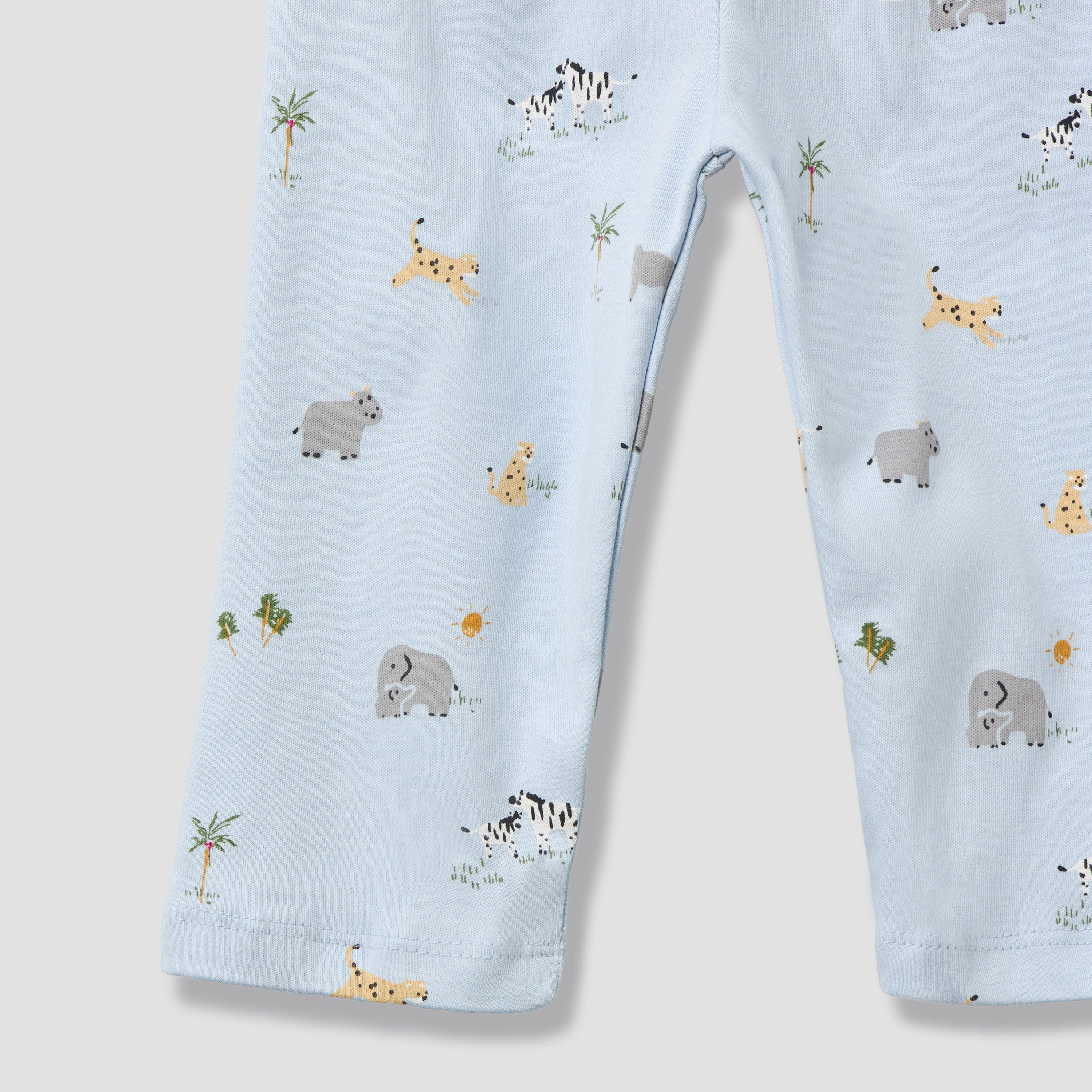 Juniors Cotton Round Neck Long Sleeves Pyjama Set with Print