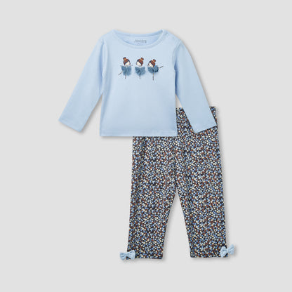 Juniors Printed T-shirt and Pyjama Set - Blue / 12-18 mths