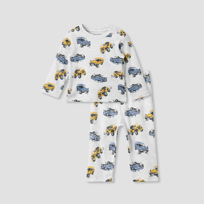 Juniors Pyjama Set with Truck Print - Cotton - Long Sleeves