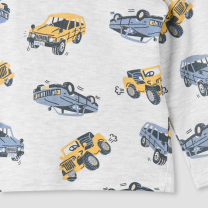 Juniors Pyjama Set with Truck Print - Cotton - Long Sleeves