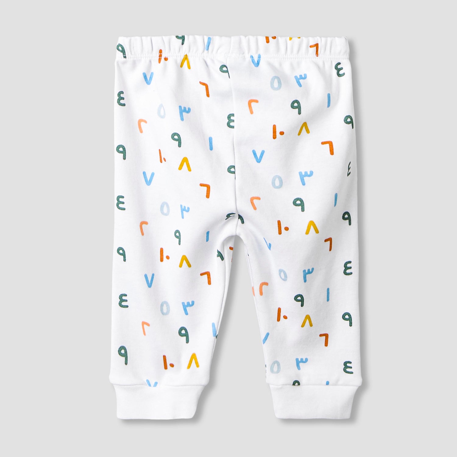 Juniors Cotton Round Neck Long Sleeves Pyjama Set with Arabic Alphabet Print