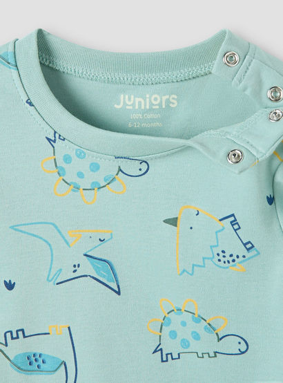 Juniors Dinosaur Print T-shirt and Pyjama Set-baby-boys-clothing-nightwear-pyjamasets-image-6