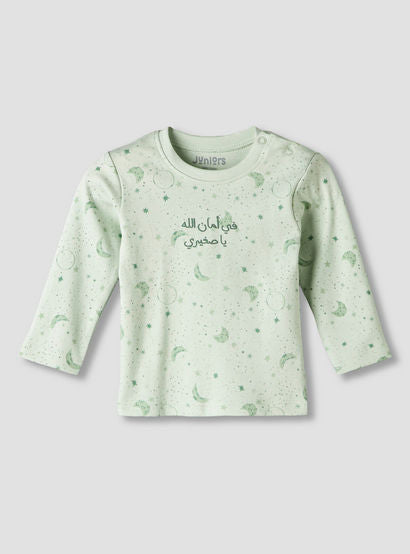 Juniors Cotton Round Neck Long Sleeves Pyjama Set with Star and Moon Print-promo_babyshop_Buy3for99_UAE130126-image-3