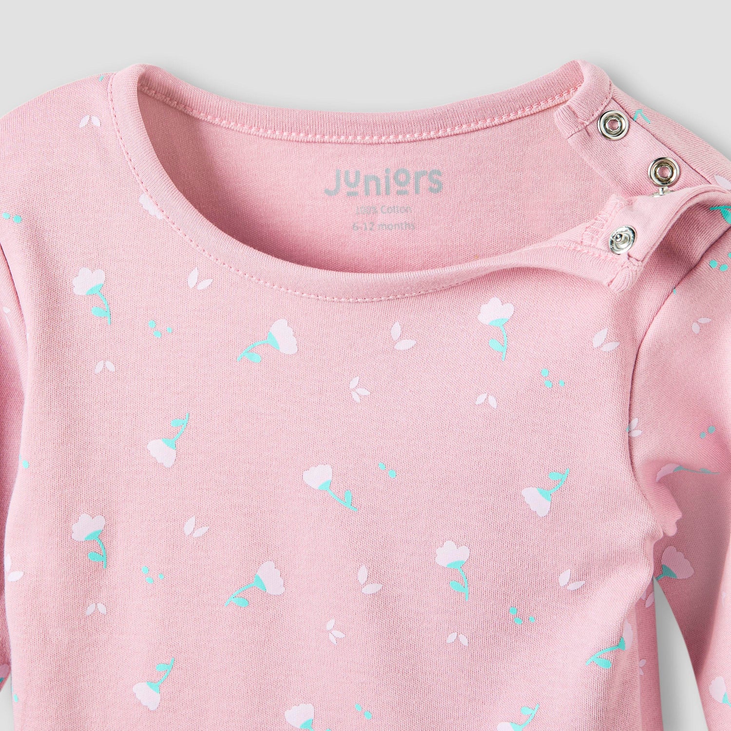 Juniors Pyjama Set with Floral Print - Cotton - Long Sleeves