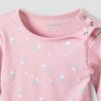 Juniors Pyjama Set with Floral Print - Cotton - Long Sleeves