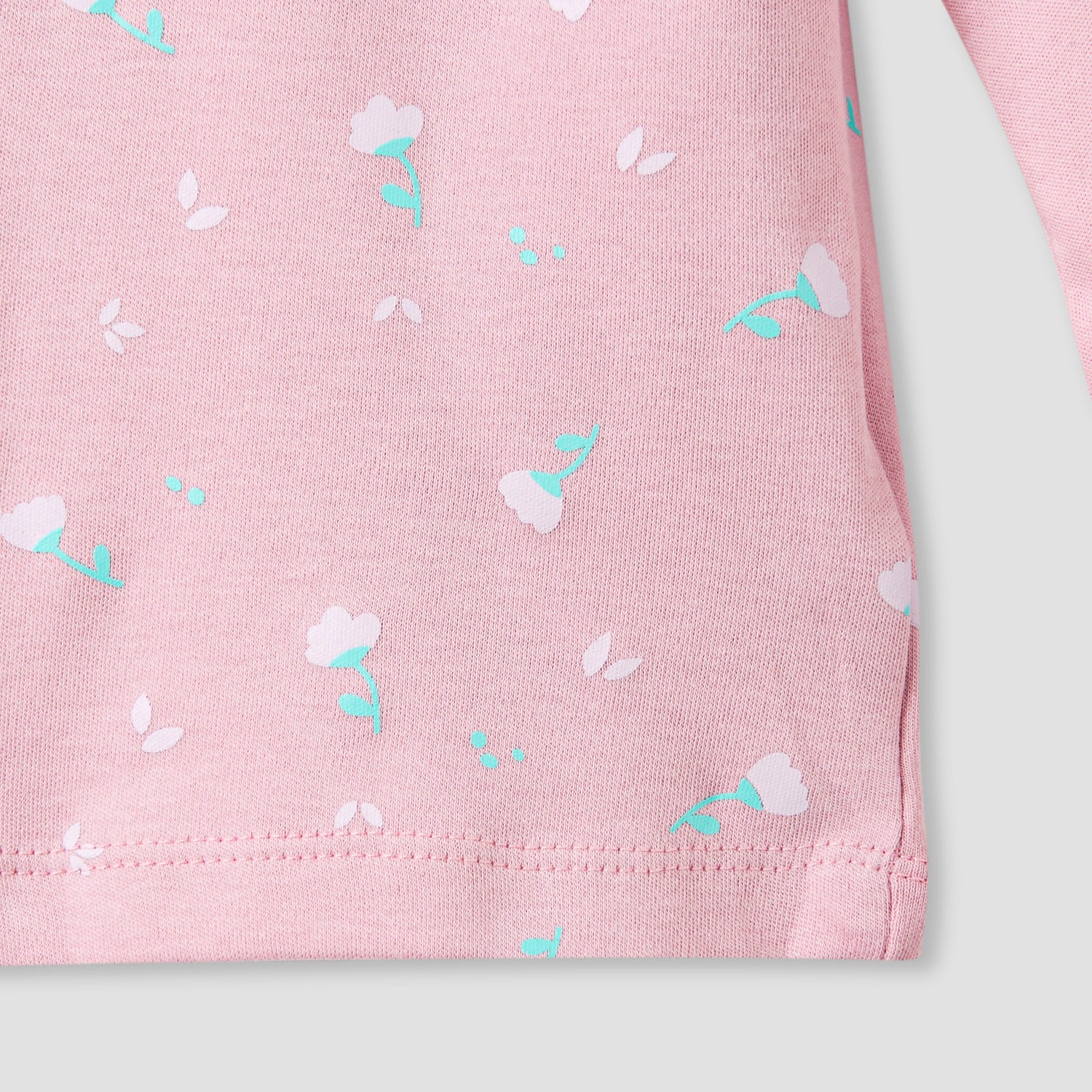 Juniors Pyjama Set with Floral Print - Cotton - Long Sleeves