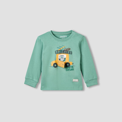 Juniors Pyjama Set with Print - Cotton - Long Sleeves - Round Neck