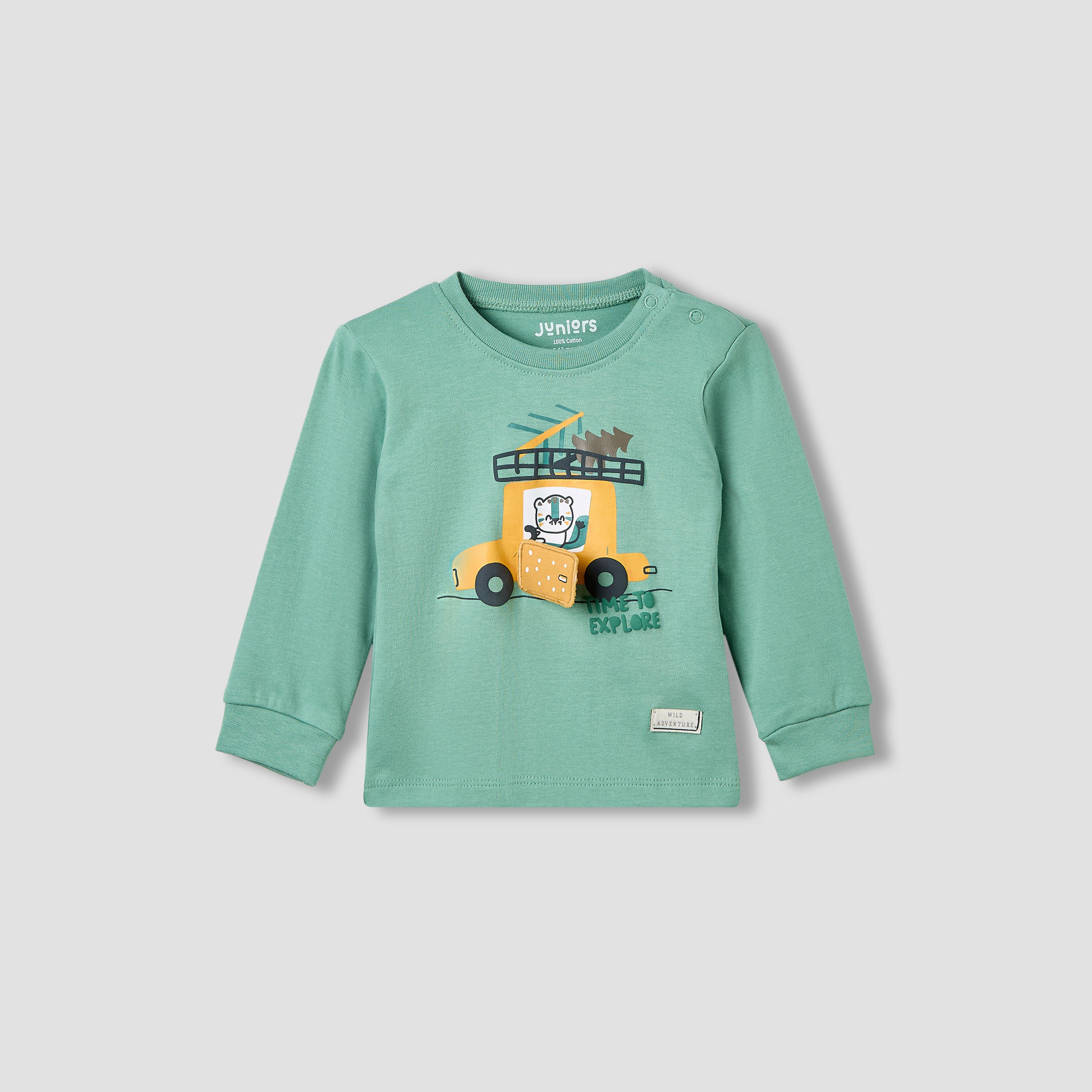 Juniors Pyjama Set with Print - Cotton - Long Sleeves - Round Neck