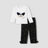 Juniors Pyjama Set with Butterfly Applique - Cotton - Long Sleeves - Round Neck - White / 18-24 mths