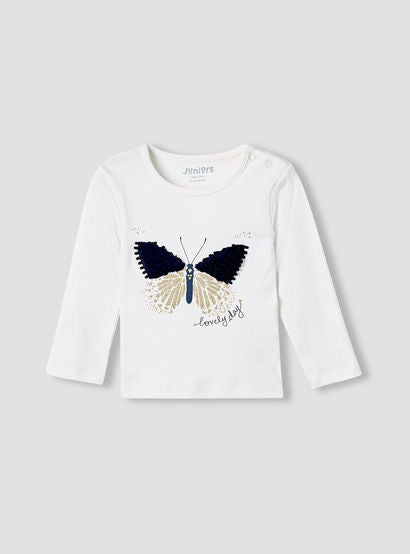 Juniors Pyjama Set with Butterfly Applique - Cotton - Long Sleeves - Round Neck-promo_babyshop_Buy3for99_UAE130126-image-2