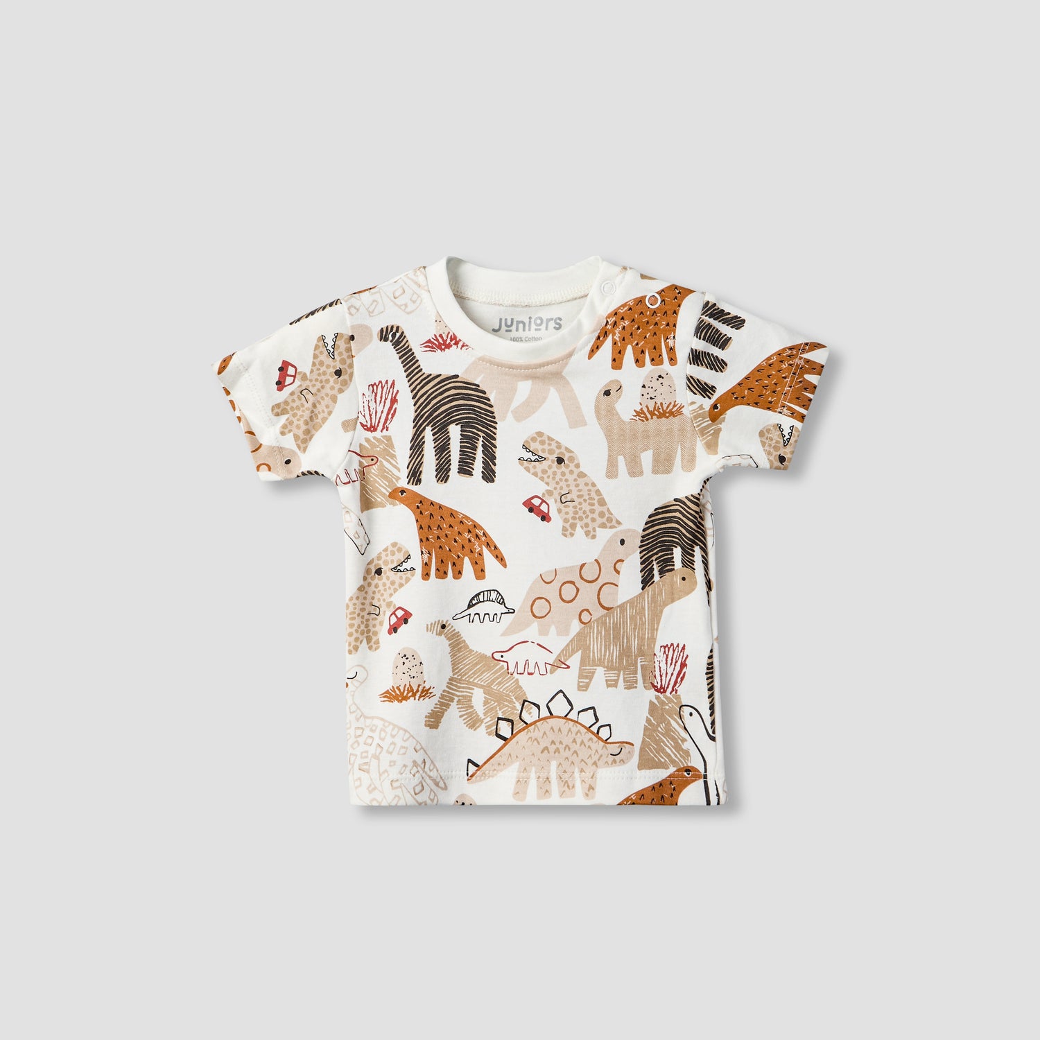 Pack of 2 Juniors Crew Neck Short Sleeves T-shirt and Shorts Set with Safari Print