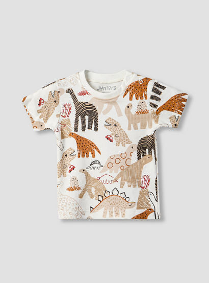 Pack of 2 Juniors Crew Neck Short Sleeves T-shirt and Shorts Set with Safari Print-baby-boys-clothing-setsandcoords-image-3