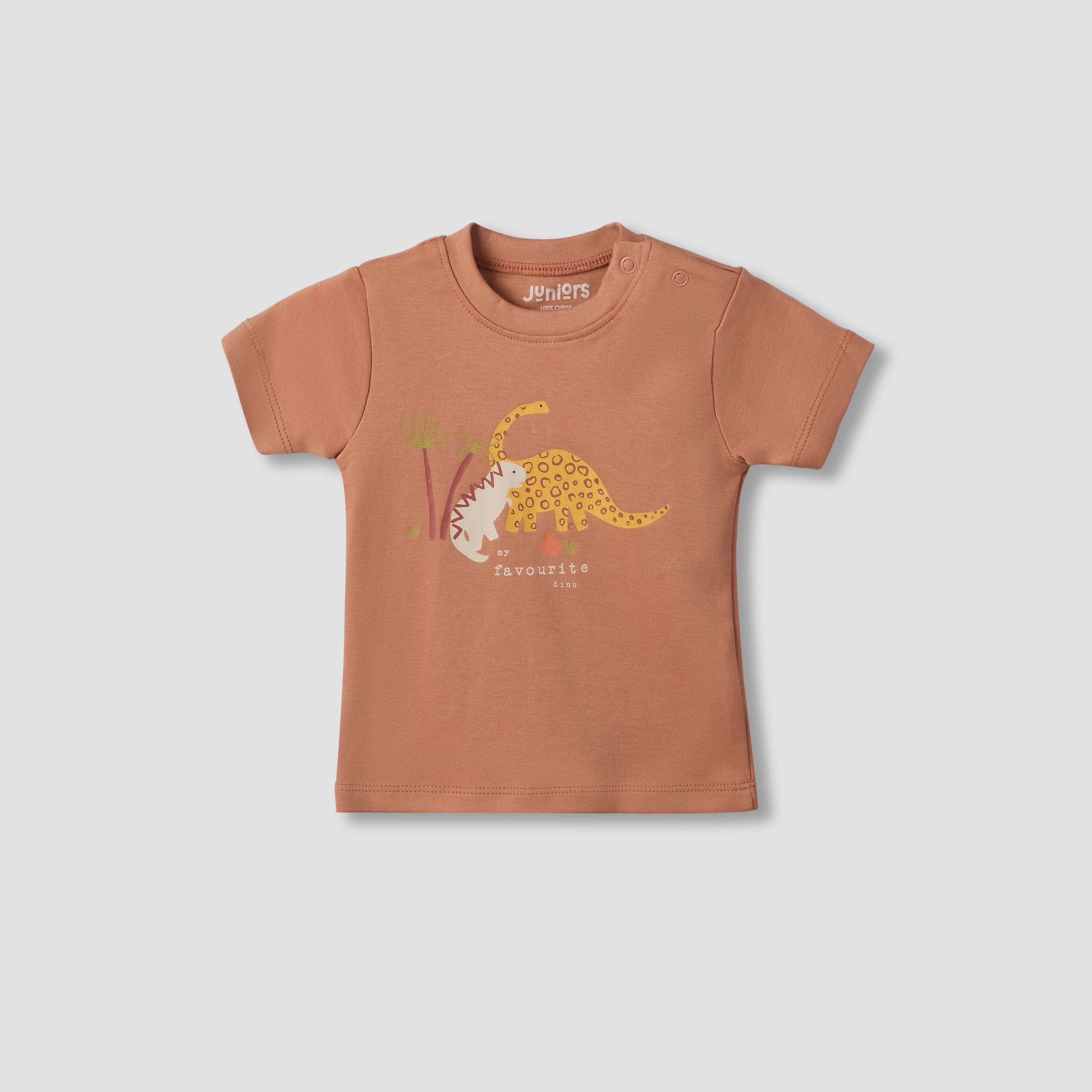 Pack of 2 Juniors Crew Neck Short Sleeves T-shirt and Shorts Set with Safari Print