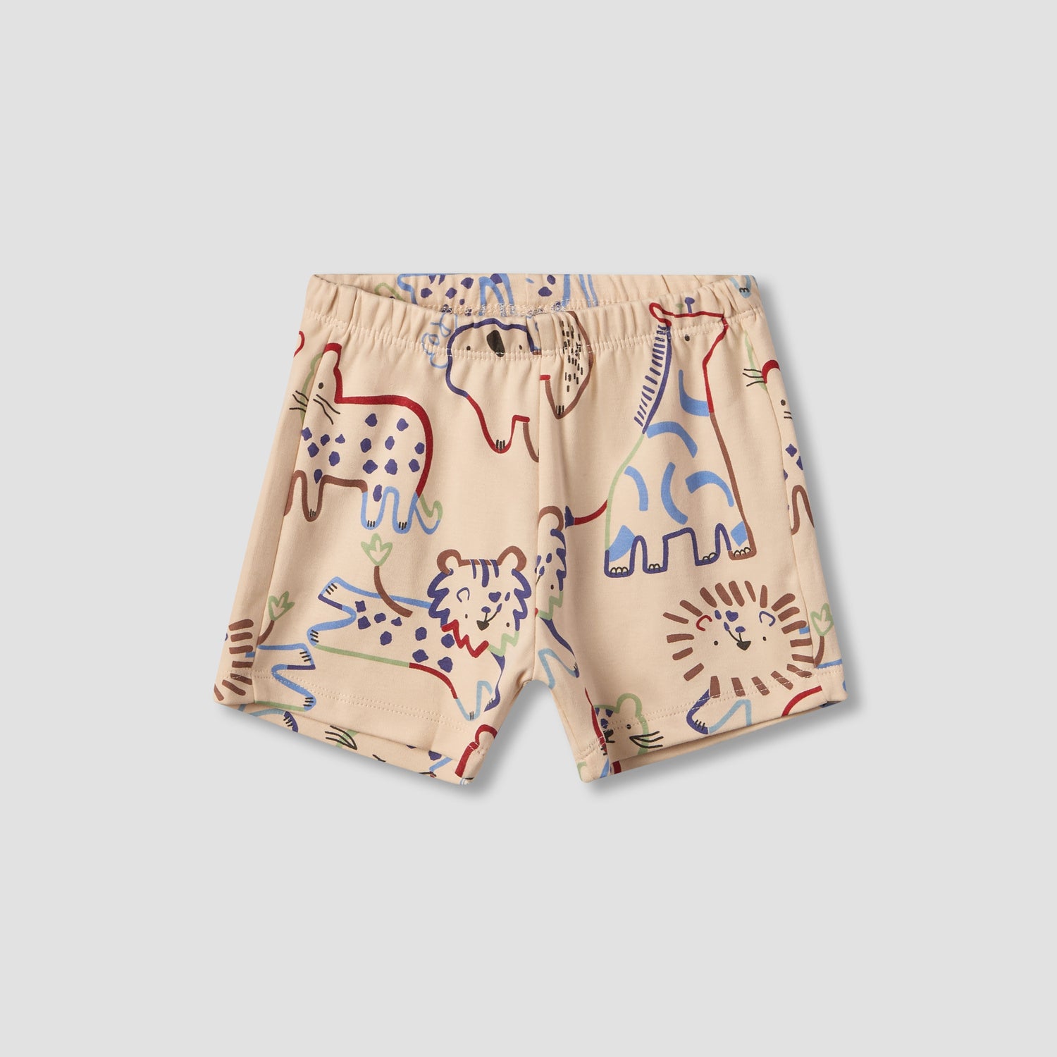 Pack of 2 Juniors Crew Neck Short Sleeves T-shirt and Shorts Set with Safari Print