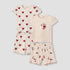 Pack of 2 Juniors Crew Neck Short Sleeves T-shirt and Shorts Set with Assorted Print - Peach / 12-18 mths