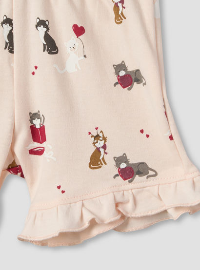 Pack of 2 Juniors Crew Neck Short Sleeves T-shirt and Shorts Set with Assorted Print-baby-girls-clothing-setsandcoords-image-12