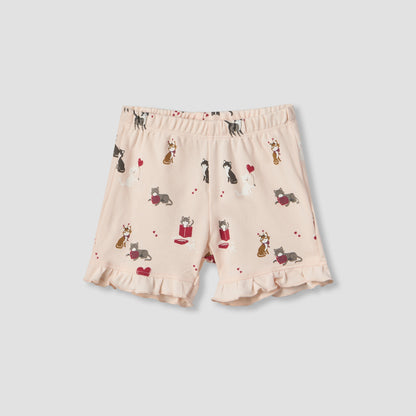 Pack of 2 Juniors Crew Neck Short Sleeves T-shirt and Shorts Set with Assorted Print