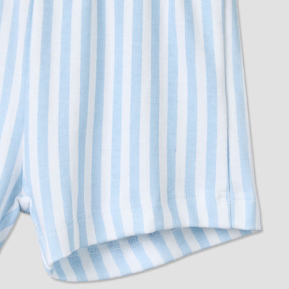 Pack of 2 Juniors Round Neck Short Sleeves T-shirt and Shorts Set with Underwater Print