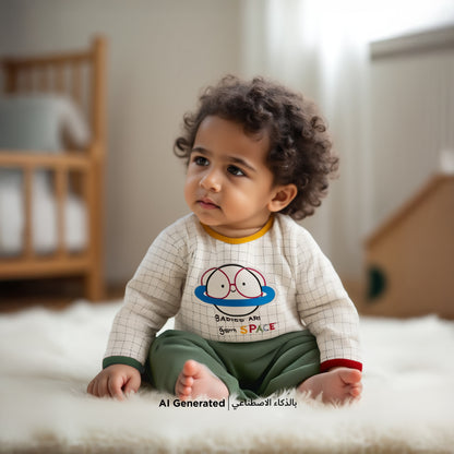 Juniors Applique Detail T-shirt and Pyjama Set - Multicolour / 12-18 mths