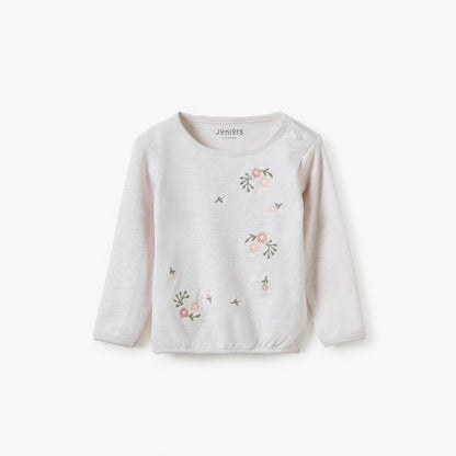 Juniors Floral Embroidered Top and Pyjama Set